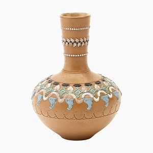 Vase en Grès de Doulton Lambeth, 19ème Siècle