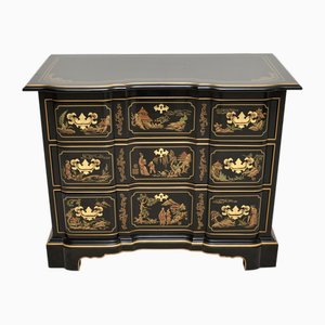 Georgian Style Lacquered Chinoiserie Chest of Drawers, 1970s