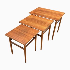 Tables Gigognes Vintage en Bois par Kai Kristiansen, Danemark, 1960s, Set de 3