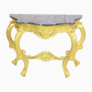 Table Console Style Louis XV en Bois Doré