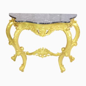 Vergoldeter Konsolentisch im Louis XV-Stil