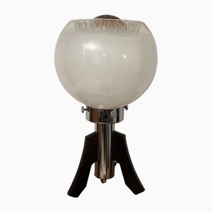 Lámpara Rocket grande de cristal de Murano y base cromada de cristal de Murano, años 70