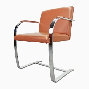 Cognaq Vintage Ledersessel mit Armlehnen von Knoll Inc. / Knoll International, 1980er