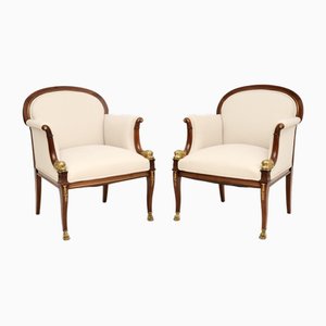 Antique Regency Style Armchairs, 1880s, Set of 2