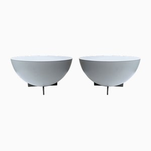 Tables d'Appoint Blanches Laquées par Neil David, 2000s, Set de 2