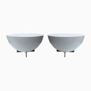 White Lacquered Side Tables by Neil David, 2000s, Set of 2