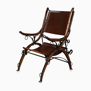 Antique 20th Century Leather Horses Harness Chair, 1900s