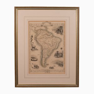 Antique English Lithography Map of South America