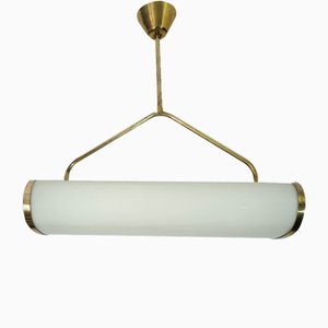 Suspension Lamp in Brass and Acrylic Glass, Italy, 1960s
