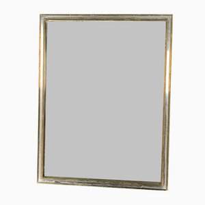 Vintage Double Brass Frame and Chrome Mirror, Italy, 1970s