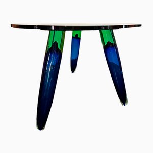 Mesa de comedor con forma orgánica de cristal de Murano de Maurice Barilone para Roche Bobois Paris, años 90