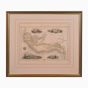 Antica mappa litografia