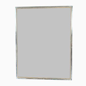 Specchio vintage in metallo cromato e ottone, Italia, anni '70