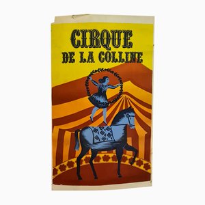 Französisches Cirque de la Colline Circus Poster, Mitte des 20. Jahrhunderts