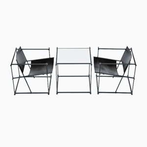 Set de Fauteuils Cubic FM61 par Radboud Van Beekum pour Pastoe, Pays-Bas, 1980s, Set de 3