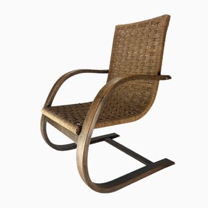 Cantilever Wicker Cord Chair, 1930s