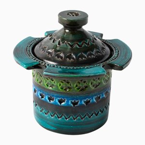 Vintage Pottery Tobbaco Jar by Aldo Londi for Bitossi, 1960s