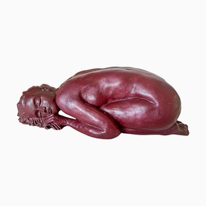 Sculpture in Clay by French Artist Nude Women Lying, France, Bordeaux, 1970s