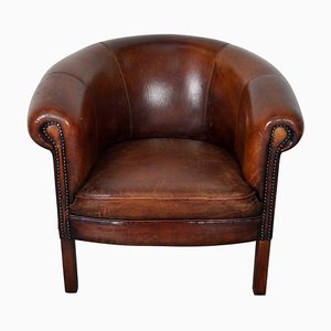 Fauteuil Club Vintage en Cuir Cognac, Pays-Bas