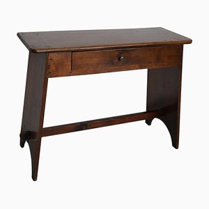 19th Century French Rustic Farmhouse Fruitwood Side Table