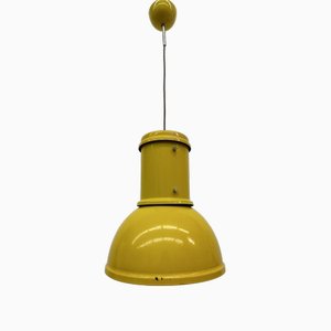 Industrial Yellow Hanging Lamp from Fontana Arte, 1970s