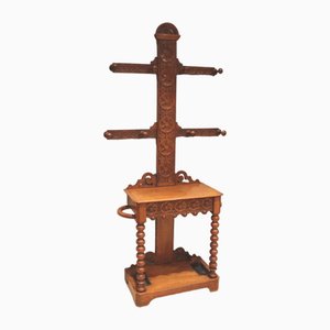 Victorian Carved Oak Hall Stand