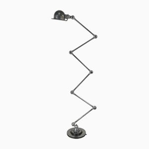 Vintage Stripped and Polished 6 Arm Jielde Floor Lamp by Jean-Louis Domecq, 1950s