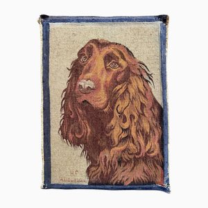 Arazzo Aubusson Mid-Century con cane di Bobyrugs, Francia, anni '20