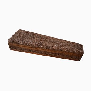 Caja de almacenamiento de madera tallada india