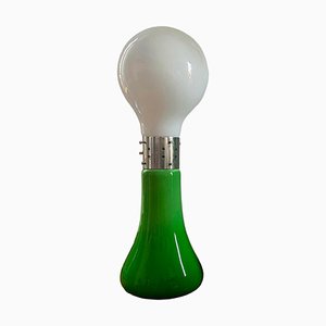 Lámpara de pie Birillo de cristal de Murano verde de Carlo Nason para Mazzega, 1969