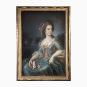 Artista francés, Retrato de Maria Theresa Charlotte Bourbon, Finales del siglo XVIII, Dibujo al pastel, Enmarcado