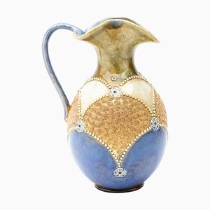 Enamelled Stoneware Pitcher Jug from Doulton Lambeth, 19th Century
