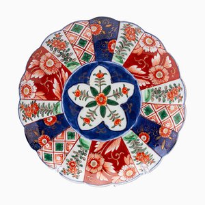 Japanese Imari Lobed Porcelain Plate, 19th Century