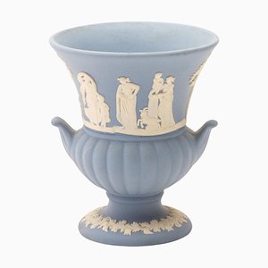 Neoclassical Blue Jasperware Cameo Urn Vase from Wedgwood