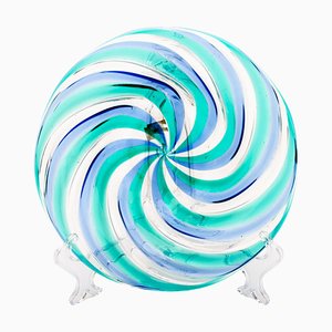 Venezianische Spiralschale aus mundgeblasenem Glas