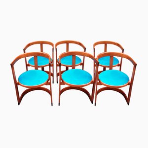 Vintage Rounded Dining Chairs, 1960s, Set of 6