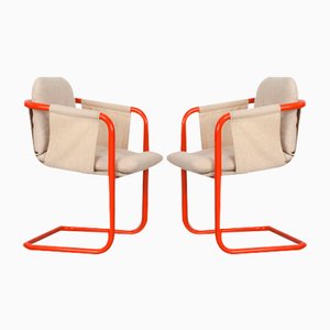 Italienische Vintage Freibschwinger Stühle, 1960er, 2er Set