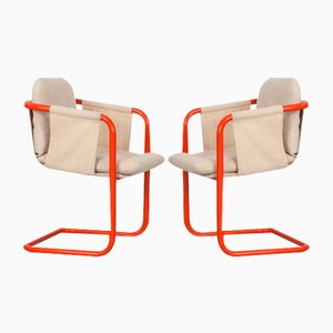 Italienische Vintage Freischwinger Stühle, 1960er, 2er Set