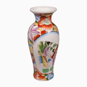 Kleine dekorative Vintage Vase mit Blumenstrauß, 1940er