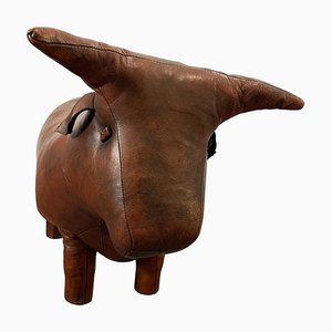 Sgabello Bull in pelle di Dimitri Omersa, anni '70