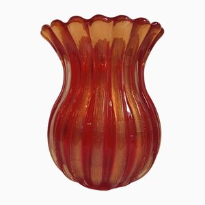 Vase en Verre Orange par Archimede Seguso, Italie, 1970s