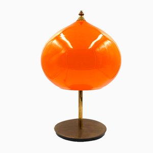 Lampada da tavolo Mid-Century moderna in vetro arancione di Alessandro Pianon per Vistosi, Italia, anni '60