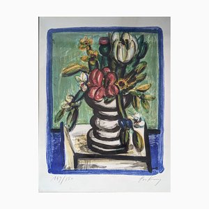 Franz Priking, Bodegón con flores, años 60-1970, Litografía firmada a mano