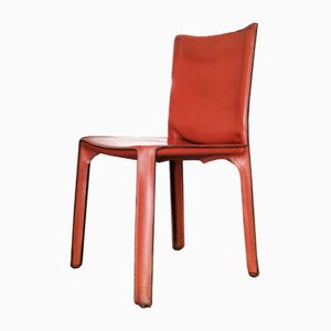 Modell 412 Stuhl aus Leder von Mario Bellini für Cassina, 1978