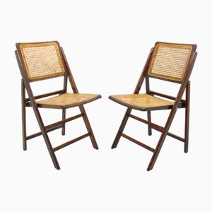 Rattan Folding Chairs, 1970s, Set of 2