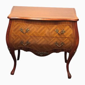 Commode à 2 Tiroirs Antique en Bois Intarsia