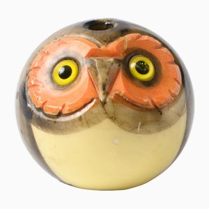 Art Deco Alabaster Owl Pen Stand, 1960s
