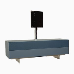 Soma Wooden Sideboard in Blue Glass from Kettnaker