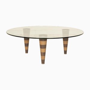 Zelda Glass Coffee Table in Wood Brown from Cor