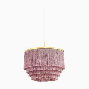Ceiling Lamp in Brass with Silk Fringes attributed to Hans-Agne Jakobsson, 1960s